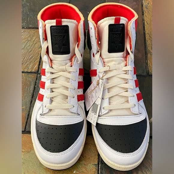 NWOT Adidas Originals Men\'s White Red Black Top Ten PB Sneakers Shoes Size 11.5 main image 6